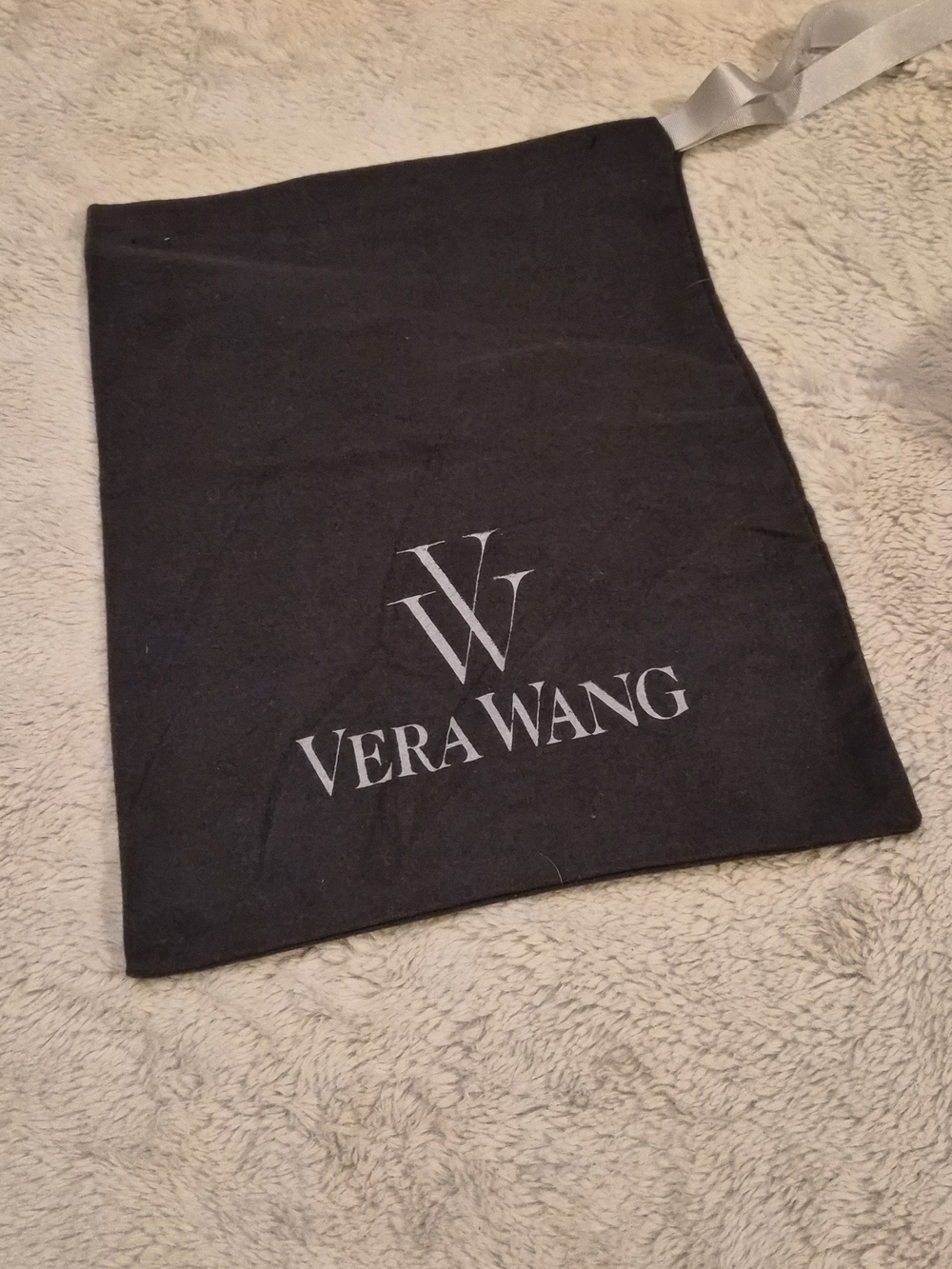 Vera Wang Black Logo Drawstring Pouch